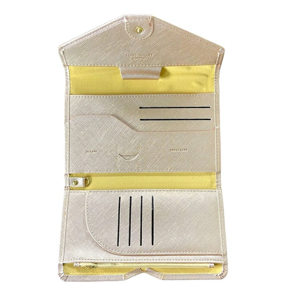 Rose Gold Mulit-purpose Rid Blocking Passport Holder Travel Wallet like new - Picture 3 of 4